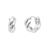 Boucles d'oreilles Ada en acier argenté – vue d'ensemble