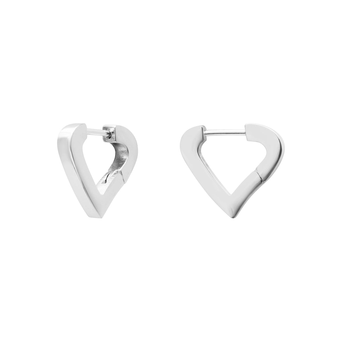 Boucles d'oreilles Enya en acier argenté – vue d'ensemble