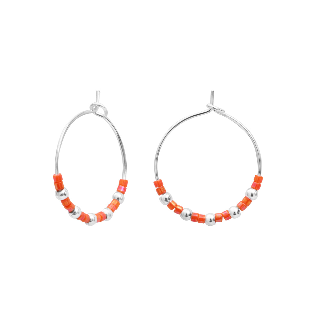 Boucles d'oreilles Inès en acier argenté – vue d'ensemble