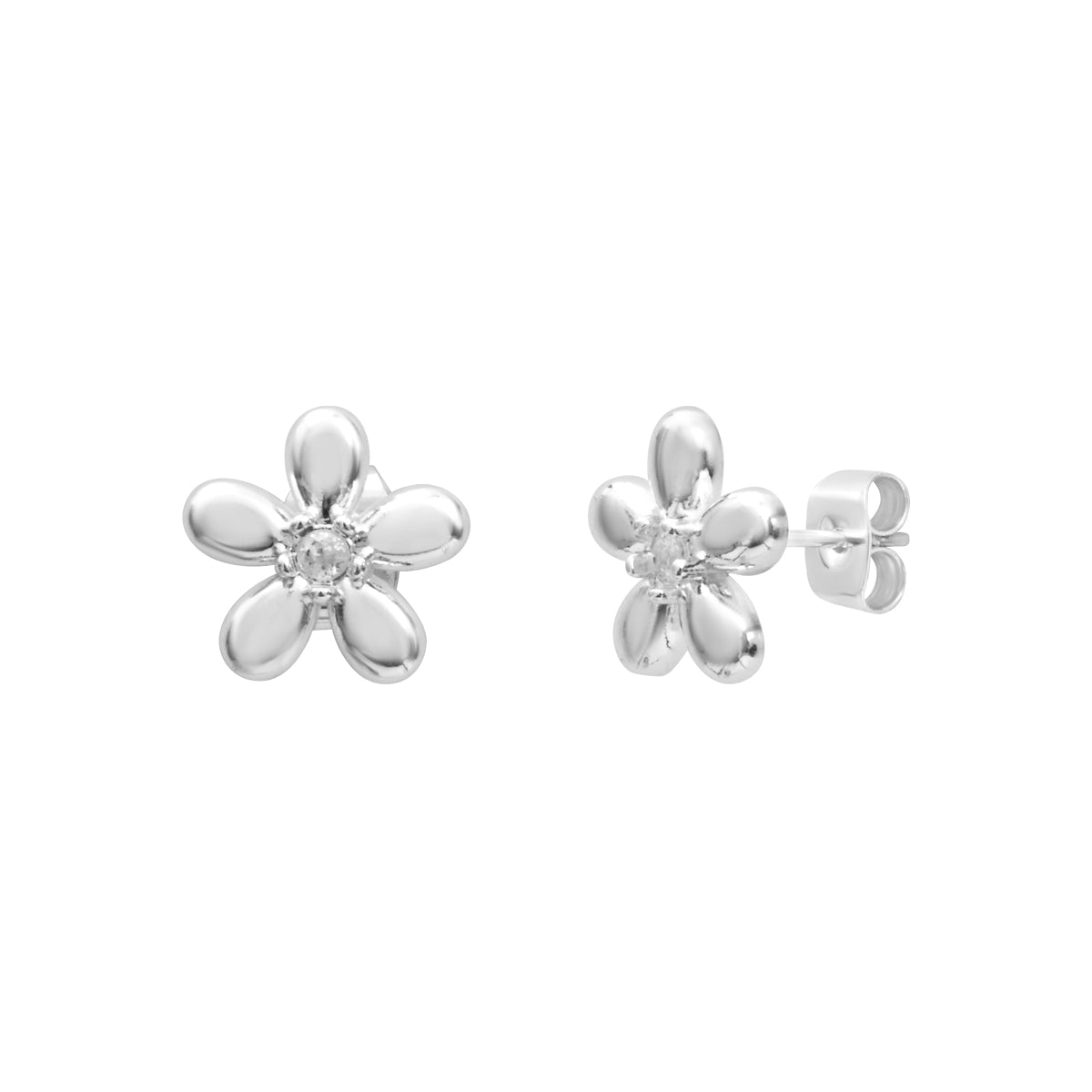Boucles d'oreilles Iva en acier argenté – vue d'ensemble