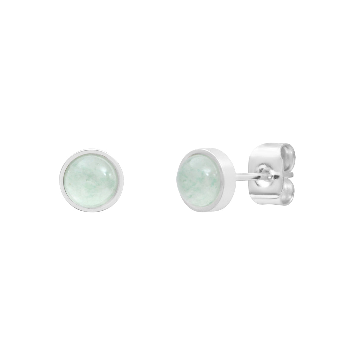 Boucles d'oreilles Lana en acier argenté, aventurine – vue d'ensemble