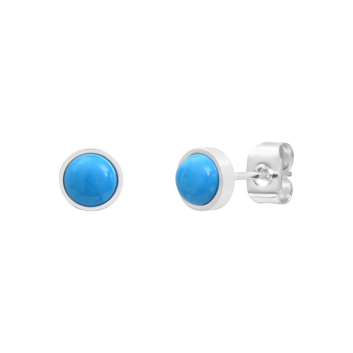 Boucles d'oreilles Lana en acier argenté, howlite – vue d'ensemble