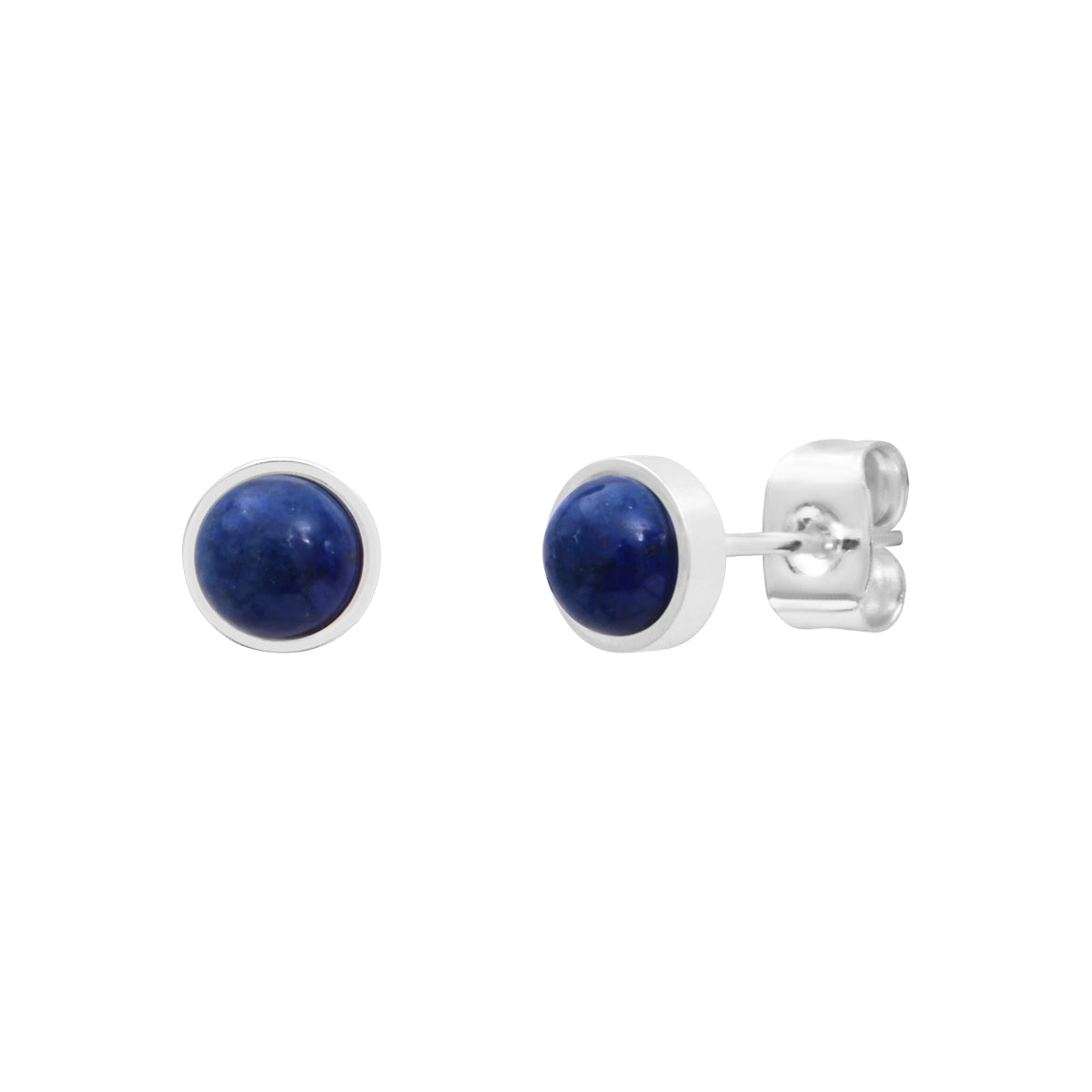 Boucles d'oreilles Lana en acier argenté, lapis lazuli – vue d'ensemble