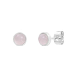 Boucles d'oreilles Lana en acier argenté, quartz rose – vue d'ensemble