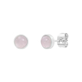 Boucles d'oreilles Lana en acier argenté, quartz rose – vue d'ensemble