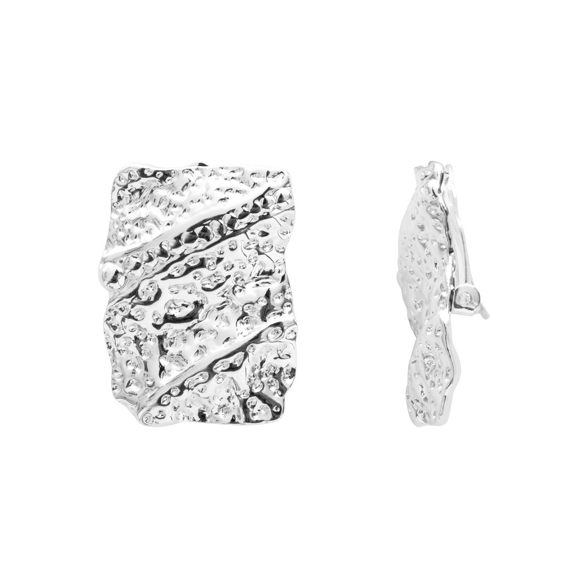 Boucles d'oreilles Lya en acier argenté – vue d'ensemble
