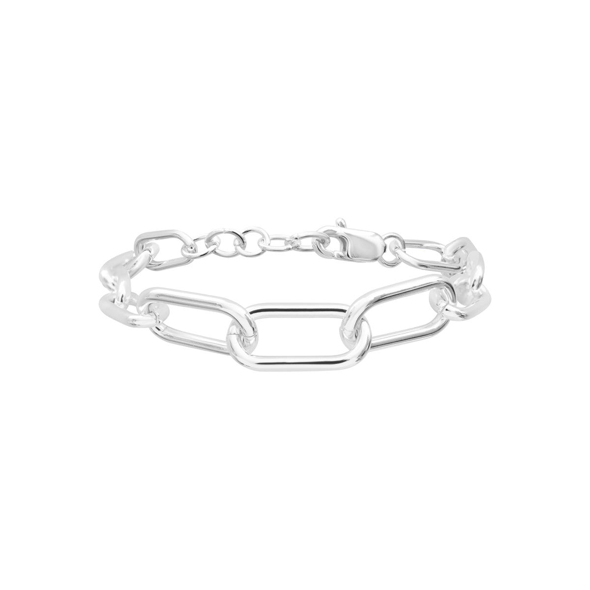 Bracelet Mae en acier argenté – vue d'ensemble