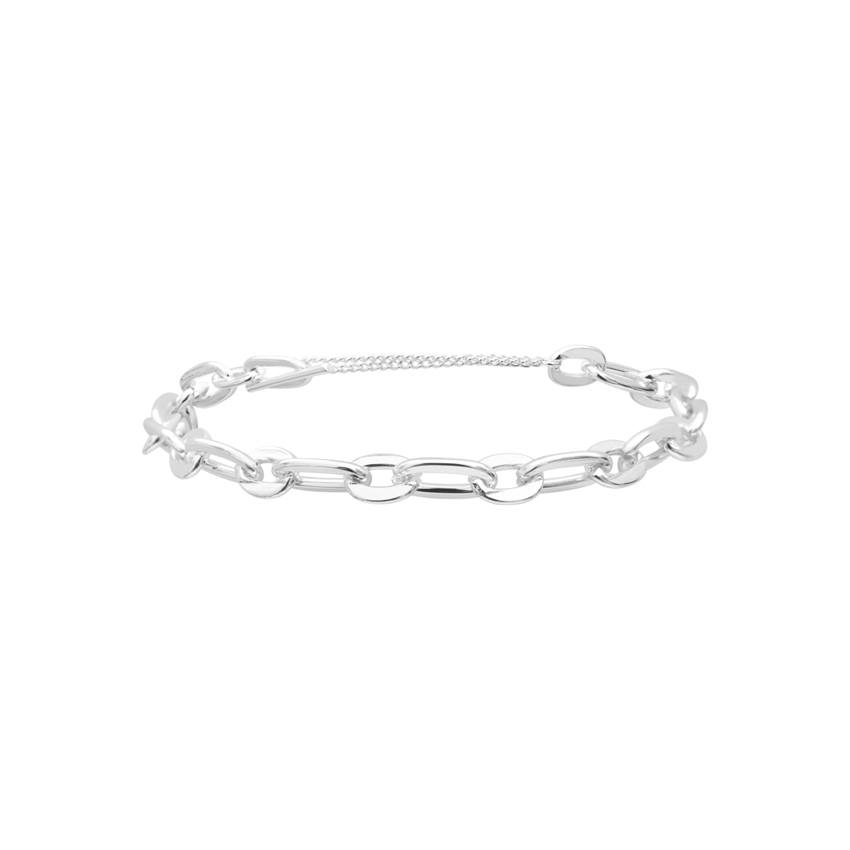 Bracelet Sasha en acier argenté – vue d'ensemble
