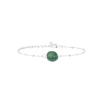 Bracelet Una en acier argenté, aventurine – vue d'ensemble
