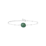 Bracelet Una en acier argenté, aventurine – vue d'ensemble