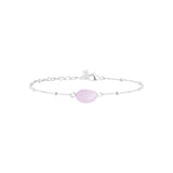 Bracelet Una en acier argenté, quartz rose – vue d'ensemble