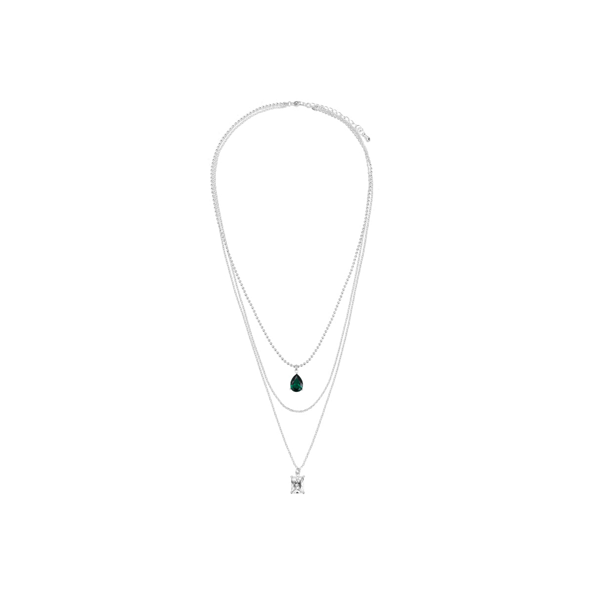 Collier Inaya en acier argenté – vue d'ensemble