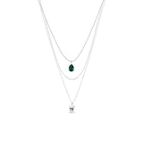 Collier Inaya en acier argenté – vue rapprochée