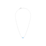 Collier Una en acier argenté, aigue marine – vue d'ensemble