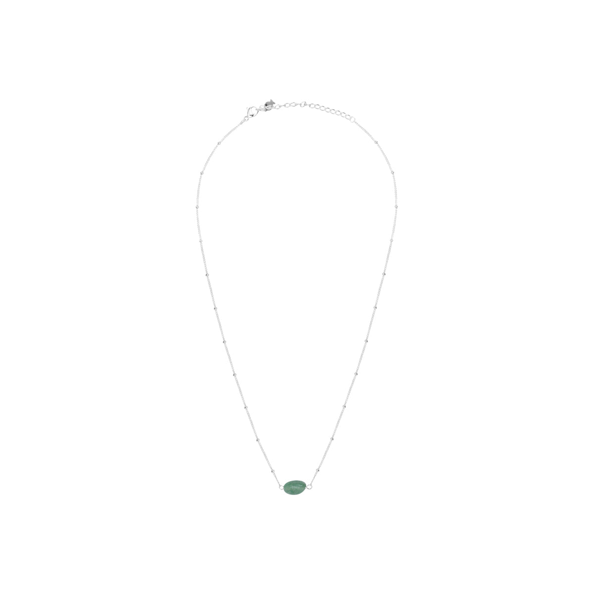 Collier Una en acier argenté, aventurine – vue d'ensemble