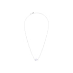 Collier Una en acier argenté, quartz blanc – vue d'ensemble