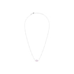 Collier Una en acier argenté, quartz rose – vue d'ensemble
