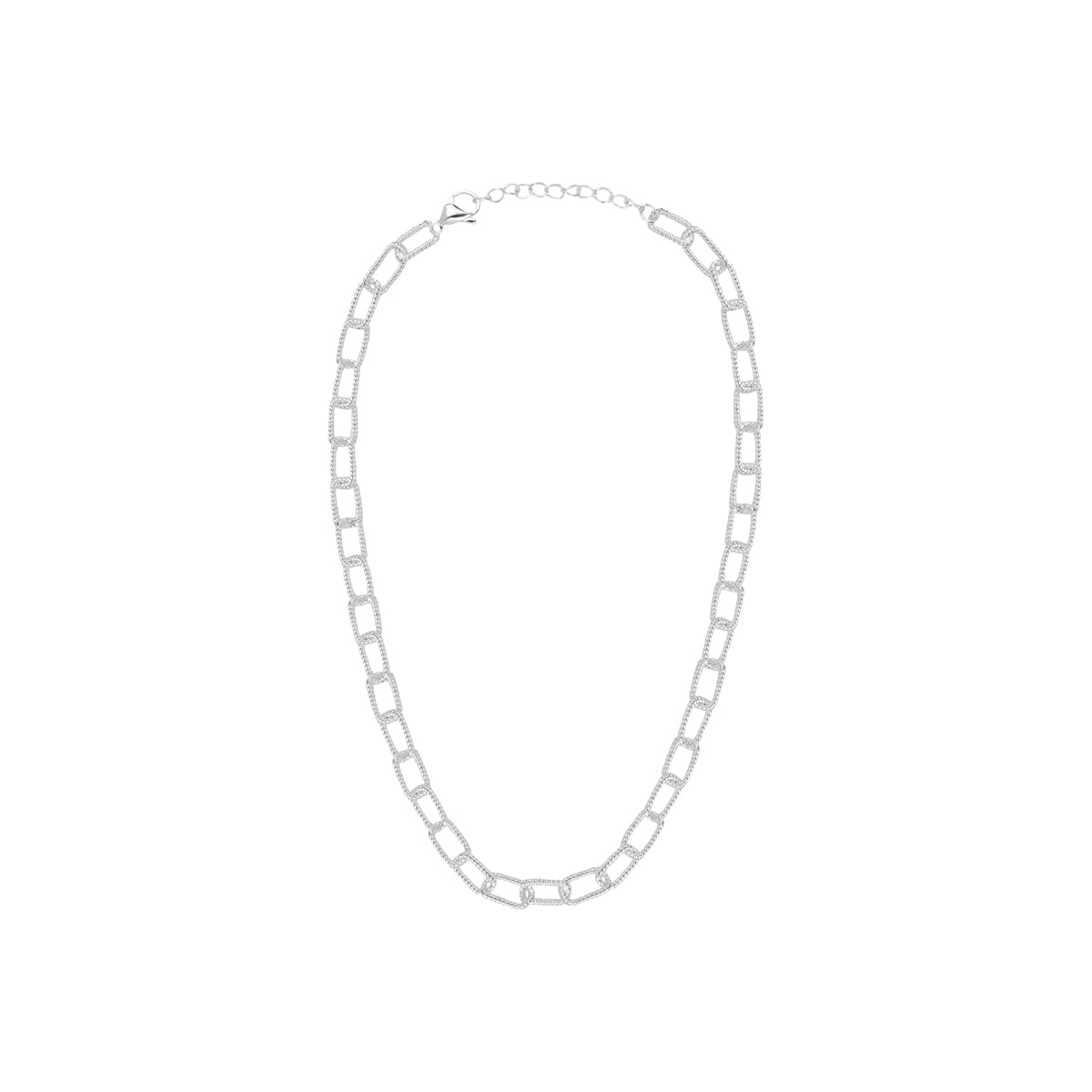 Collier Veda en acier argenté – vue d'ensemble