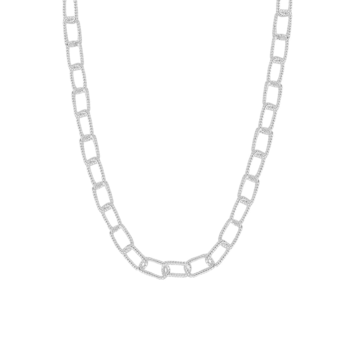 Collier Veda en acier argenté – vue rapprochée