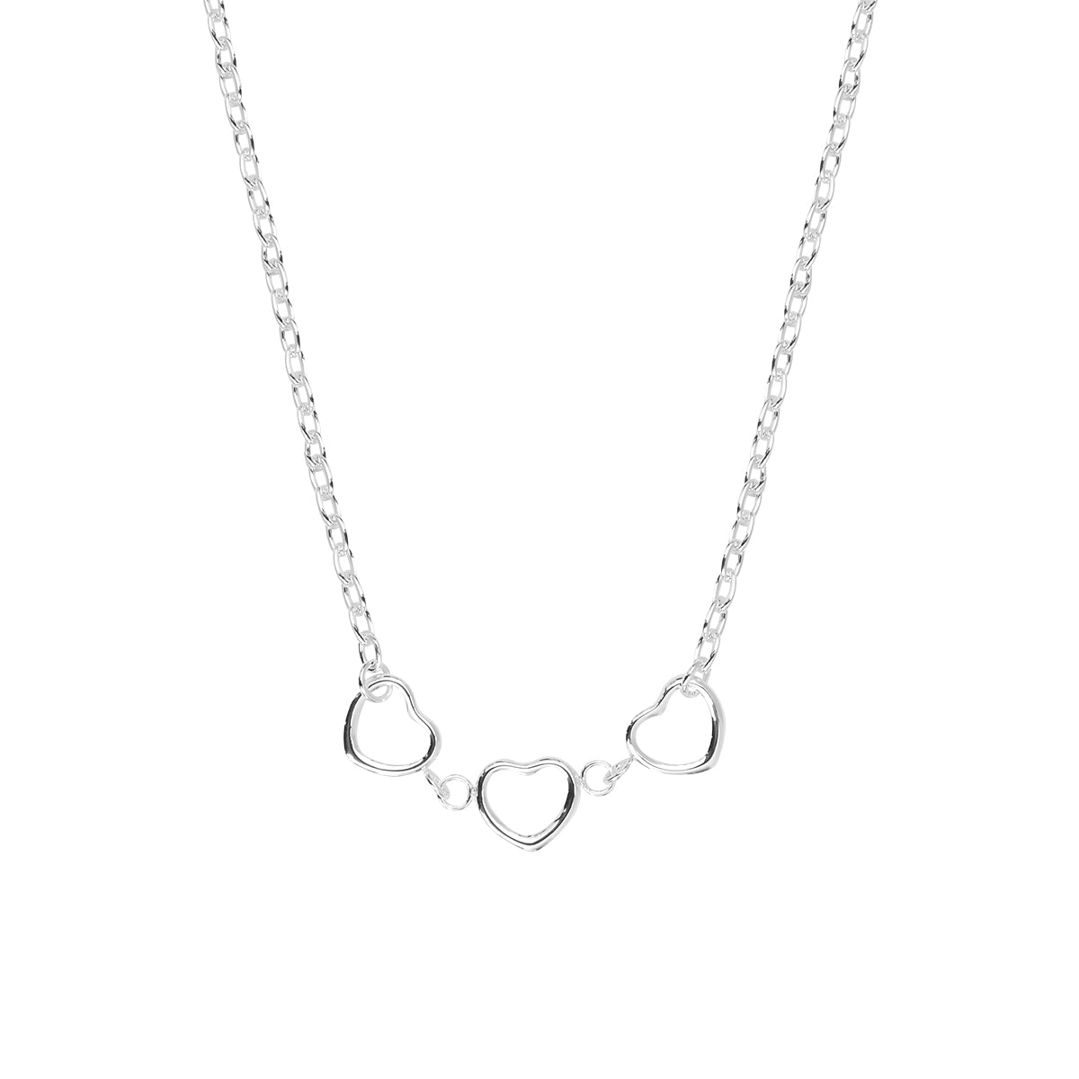 Collier Chiara en acier argenté – vue rapprochée