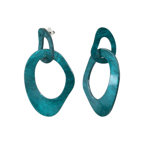 Water Green Acetate Steel Earrings