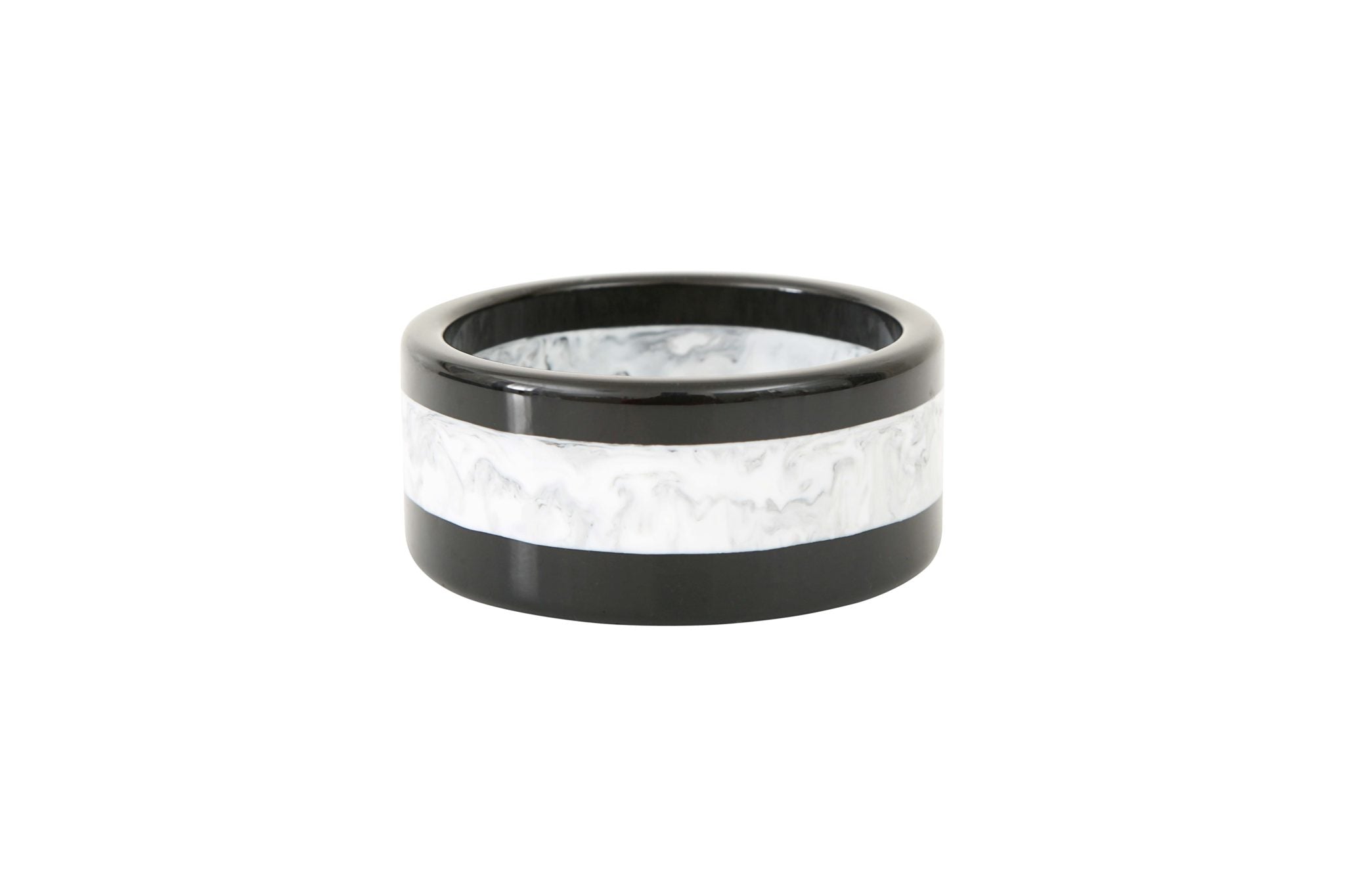 Bracelet jonc acétate noir blanc