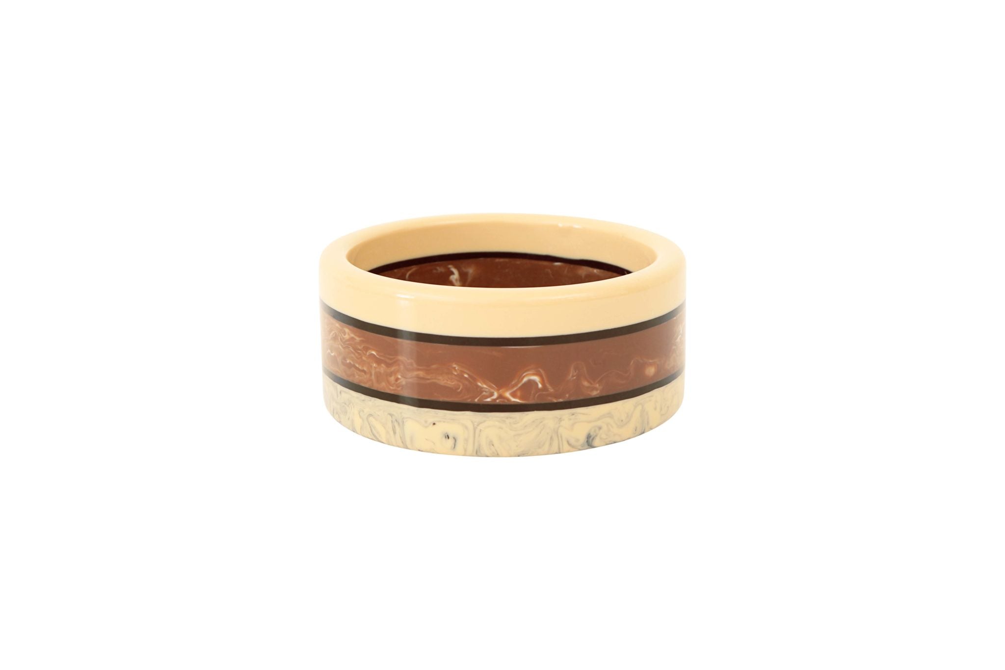Bracelet jonc acétate beige marron noir
