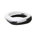 Bracelet jonc acétate noir blanc