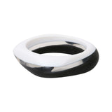 Bracelet jonc acétate noir blanc