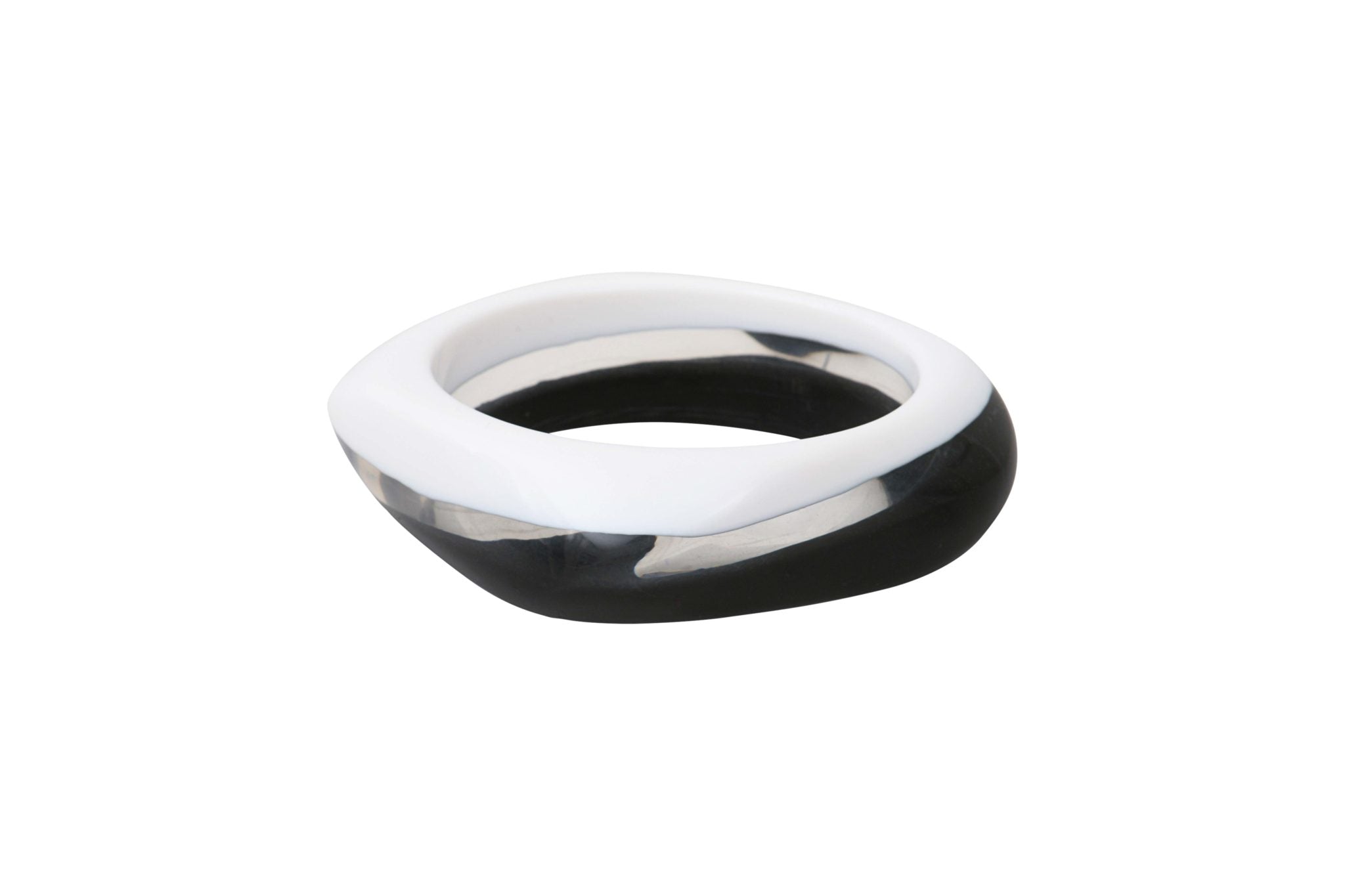 Bracelet jonc acétate noir blanc