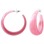 Boucles d'oreilles acétate fuchsia acier