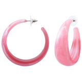 Boucles d'oreilles acétate fuchsia acier