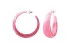 Steel fuchsia acetate earrings