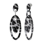 Boucles d'Oreilles Acier acétate tigré noir