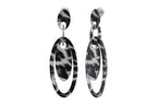 Black tiger acetate steel earrings