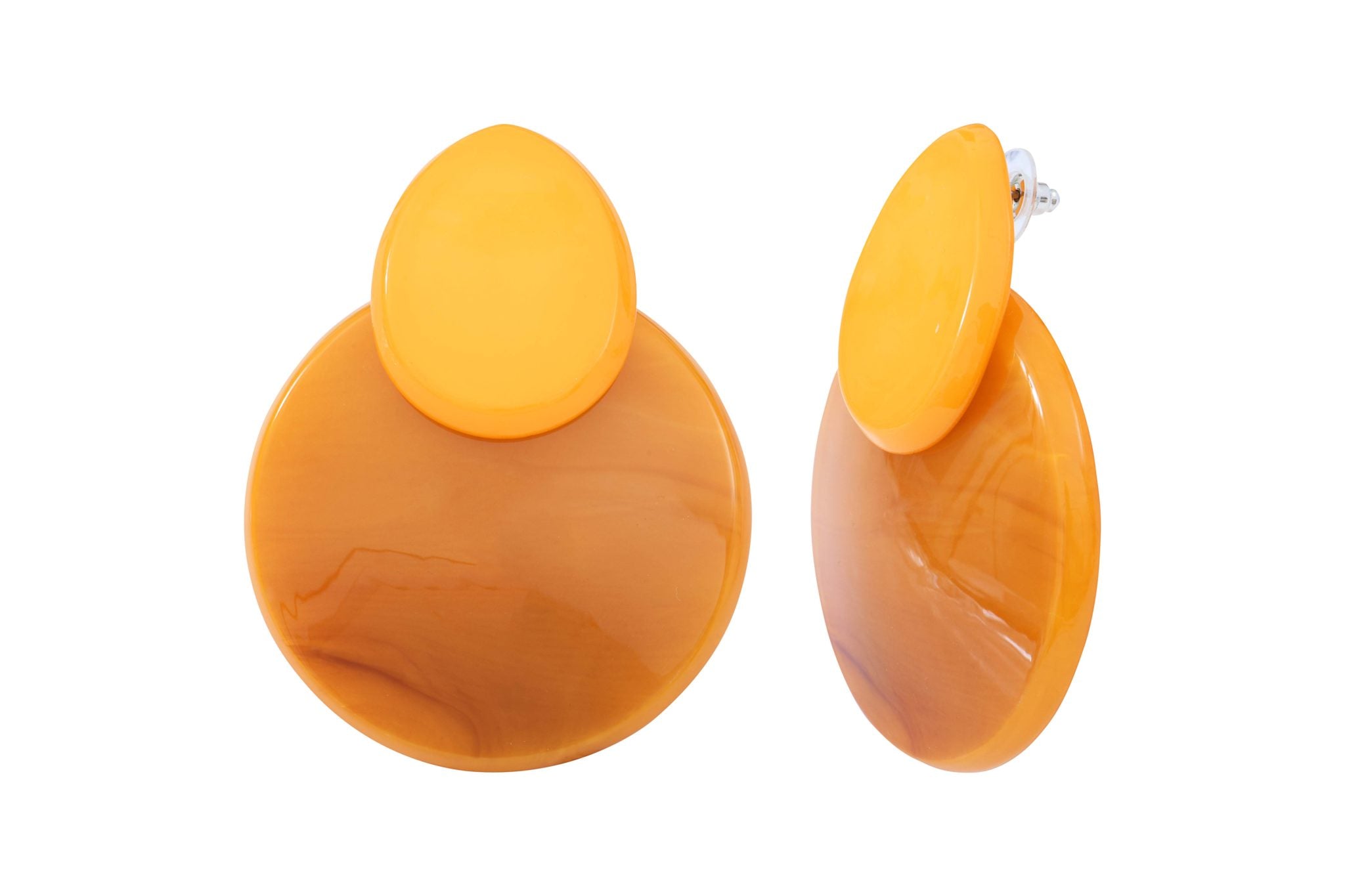 Boucles d'oreilles Acétate orange caramel