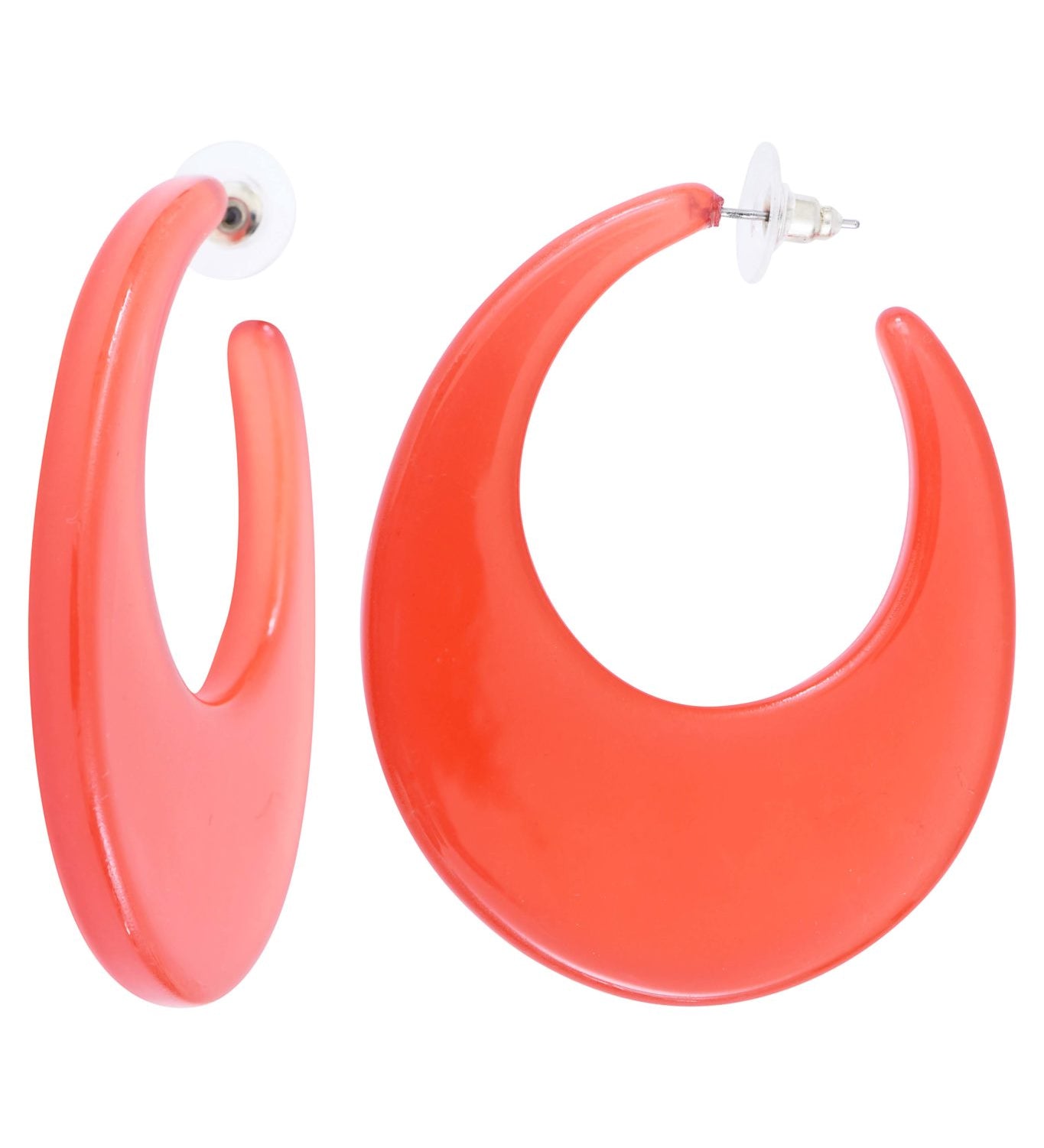 Boucles d'Oreilles Acier Acétate Framboise