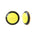 Boucles d'Oreilles clio métal doré résine noire jaune
