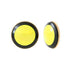 Boucles d'Oreilles clio métal doré résine noire jaune
