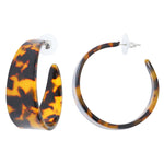 Boucles d'Oreilles acétate acier écaille de tortue