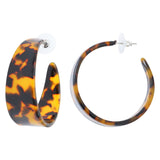 Boucles d'Oreilles acétate acier écaille de tortue
