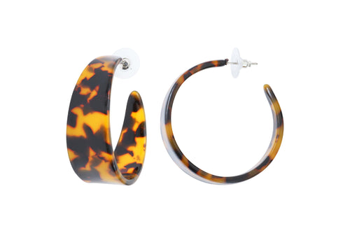 Boucles d'Oreilles acétate acier écaille de tortue