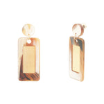 Boucles d'Oreilles laiton doré acétate façon corne