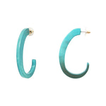 Boucles d'oreilles acier acétate bleue