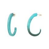 Boucles d'oreilles acier acétate bleue