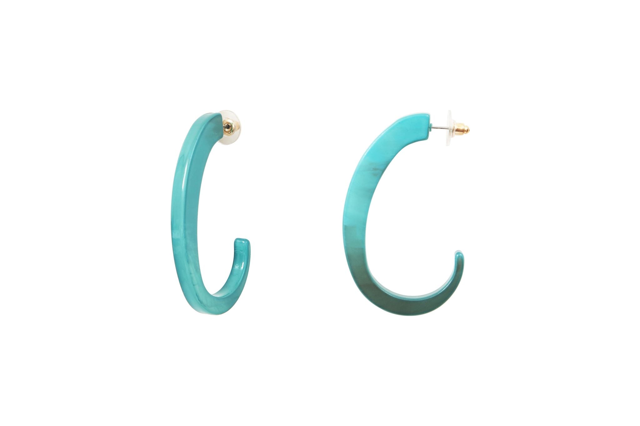 Boucles d'oreilles acier acétate bleue