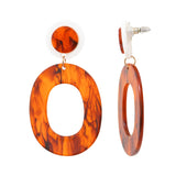 Boucles d'oreilles acier laiton acétate marron