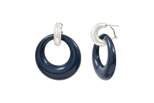 Blue acetate steel earrings