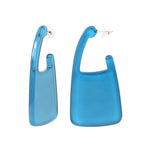 Boucles d'Oreilles acier acétate bleu pétrole