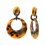Boucles d'oreilles acier acétate écaille de tortue
